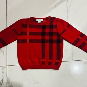BURBERRY Boy Red Plaid Sweater 2